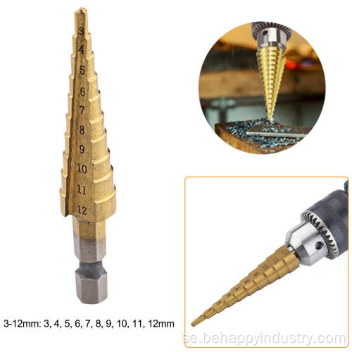 Rak flöjt titan Step Drill Bit